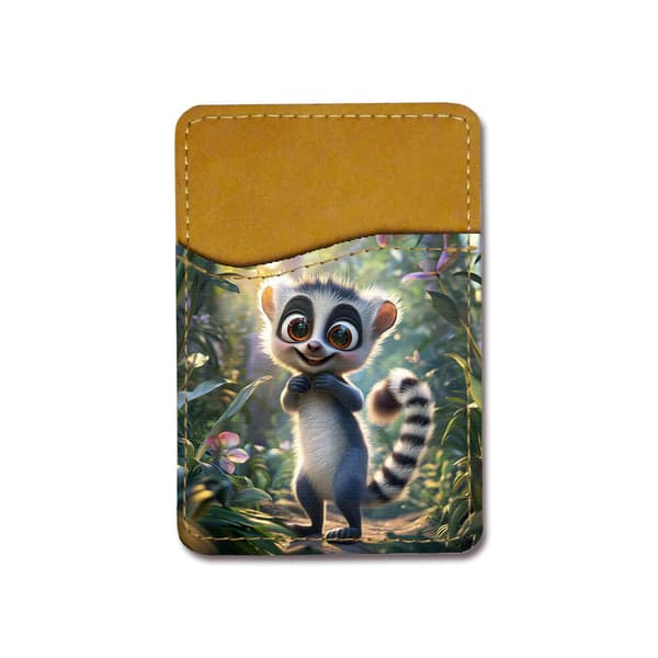 Suloinen Sarjakuva Lemur Universaali Itsekiinnittyvä Korttiteline Matkapuhelimeen