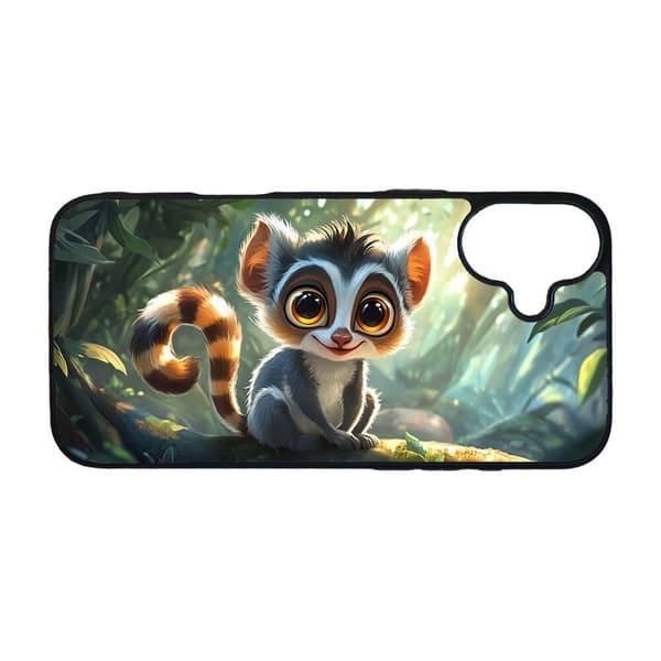 Søt Tegneserie Lemur iPhone 16 Plus Mobiltelefon Deksel
