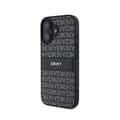 Miniatyrbild 3 av 4: Coque för iPhone 16 Edition Repeat Pattern Tonal Stripe med Metalliskt Logo DKNY Svart
