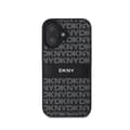 Miniatyrbild 1 av 4: Coque för iPhone 16 Edition Repeat Pattern Tonal Stripe med Metalliskt Logo DKNY Svart