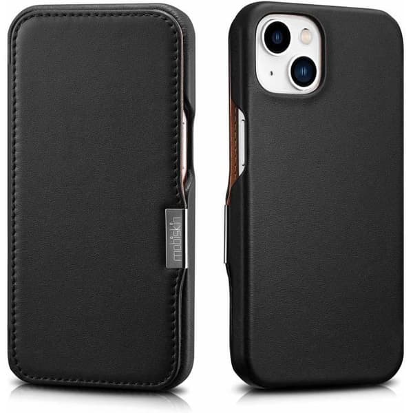 Elegant skyddande fodral för Apple iPhone 13 Mini 5,4 med äkta läder Mobiskin