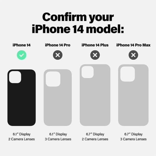 Incipio Grip Serie Multidirektional Grepp Telefonfodral för iPhone 14, Svart