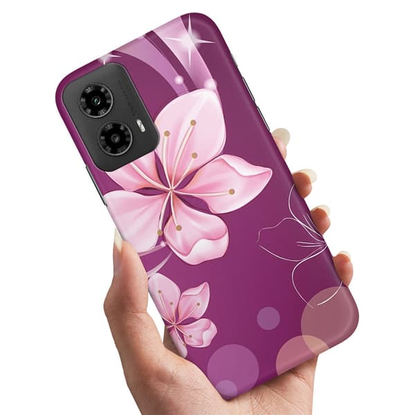 Motorola Moto G34 5G - Skal/Mobilskal Vit Blomma