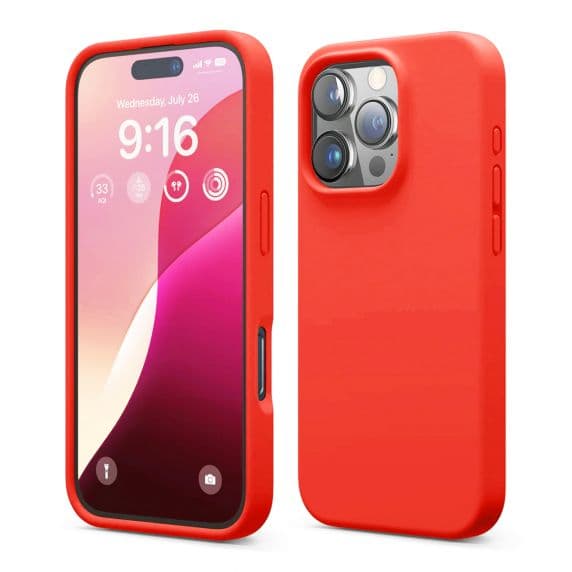 iPhone 16 Pro Max Mobilskal Silikon Rvelon – Röd