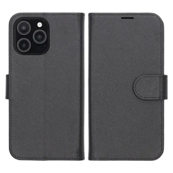 iPhone 16 Pro Max Plånboksfodral med Stativ – Svart