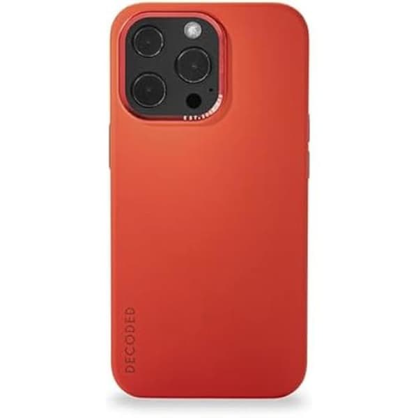 Baktäckning - DECODED - iPhone 13 Pro Max - Röd silikon - Kameraskydd - Mjuk