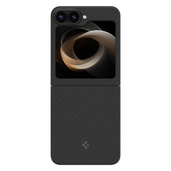 Skyddsskal - SPIGEN - Galaxy Z Flip6 - Svart Aramid - Semi-rigid - Elegant