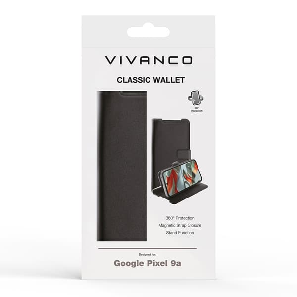 Vivanco Google Pixel 9a Etui Classic Wallet Svart