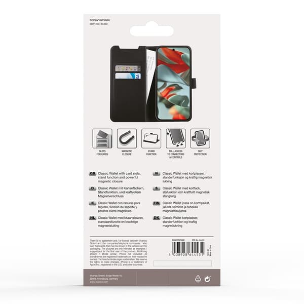 Vivanco Google Pixel 9a Etui Classic Wallet Svart