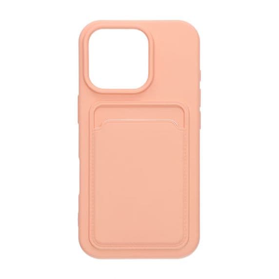 Silicone Case with Card Holder iPhone 16 Pro Max – Pink