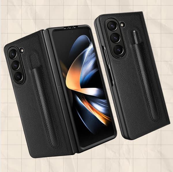 INF Samsung Galaxy Z Fold -puhelinkotelo litsikuviolla ja kynätelineellä Model 2