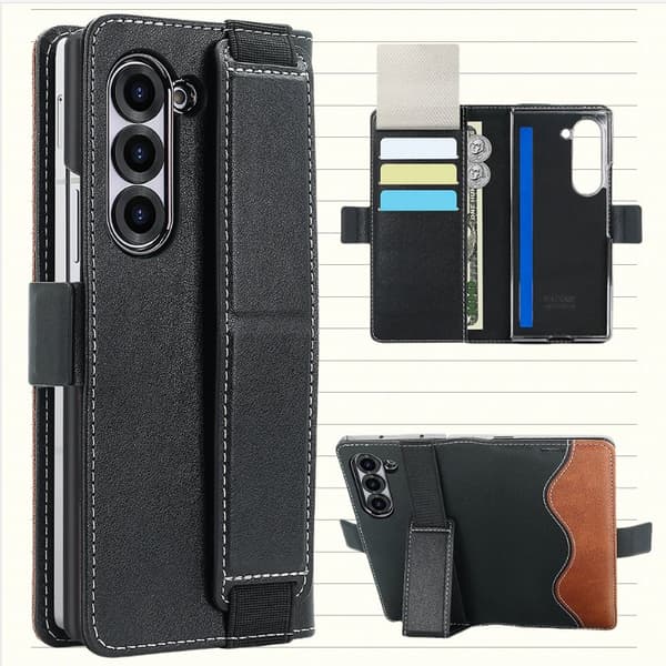 INF Samsung Galaxy Z Fold -kotelo korttipaikoilla ja jalustalla Model 1