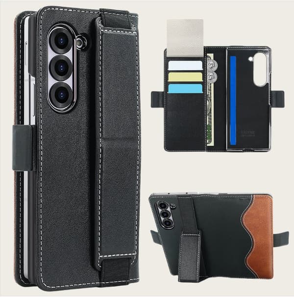INF Samsung Galaxy Z Fold -kotelo korttipaikoilla ja jalustalla Model 1