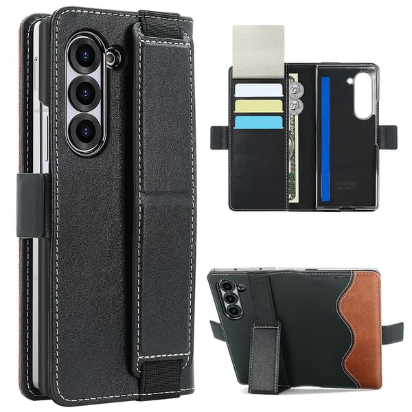 INF Samsung Galaxy Z Fold -kotelo korttipaikoilla ja jalustalla Model 1