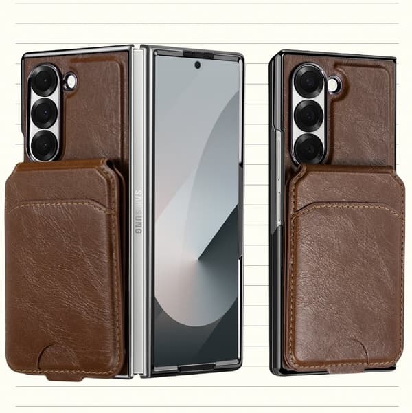 INF Samsung Galaxy Z Fold magnetiskt fodral med korthållare, RFID-blockerande plånboksfodral Model 3