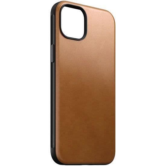 Modernt läderfodral till iPhone 15 Plus Nomad Ljusbrun