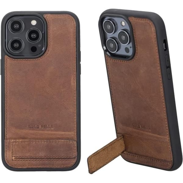 Läderfodral Solo Pelle Stanford Base för iPhone 14 Pro Max 6,7 Vintage Brunt