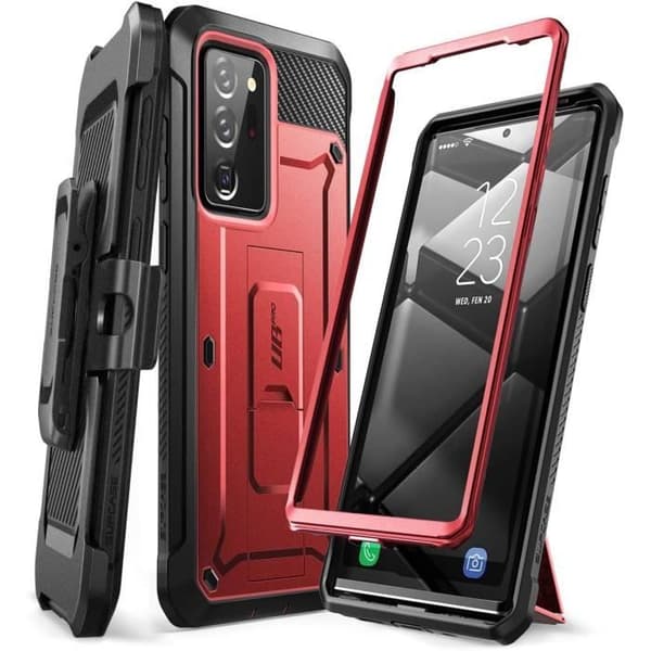 SUPCASE Skal till Samsung Galaxy Note 20 Ultra med Stativ och Bälteklipp Röd