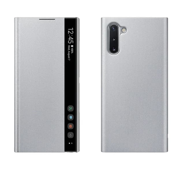 Smart Flip-skal för Galaxy Note 10/Note 10 Plus, Fullständigt skydd, Smart displayfunktioner,Note10 plus silver