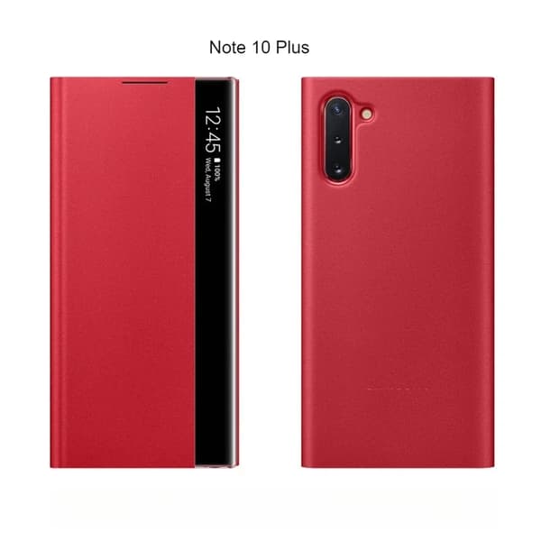 Smart Flip-skal för Galaxy Note 10/Note 10 Plus, Fullständigt skydd, Smart displayfunktioner,Note10 Plus Red