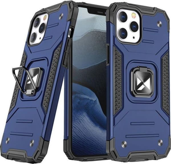Wozinsky - 187764316 - Ring Armor fodral för iPhone 14 Pro Max skyddande skal med magnetisk ring blå