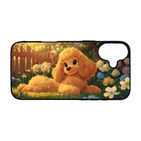 Söt Tecknad Pudel Hund iPhone 16 Plus Mobiltelefon Skal