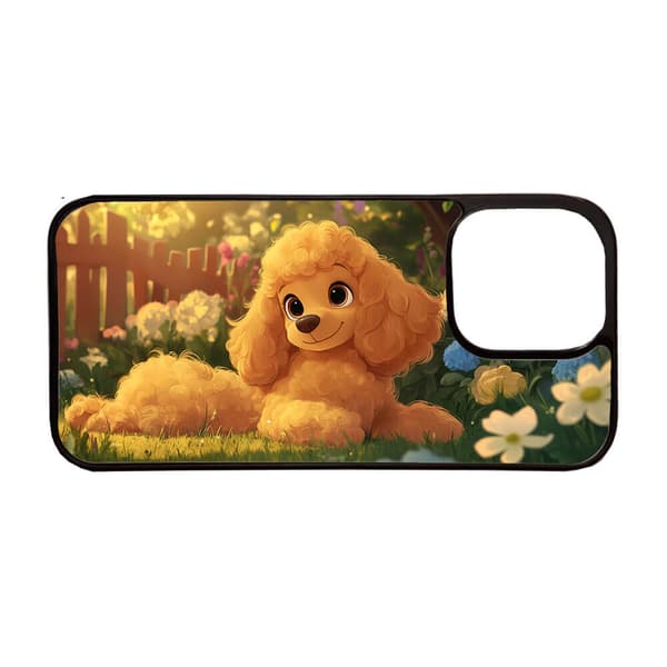 Söt Tecknad Pudel Hund iPhone 16 Pro Max Mobiltelefon Skal