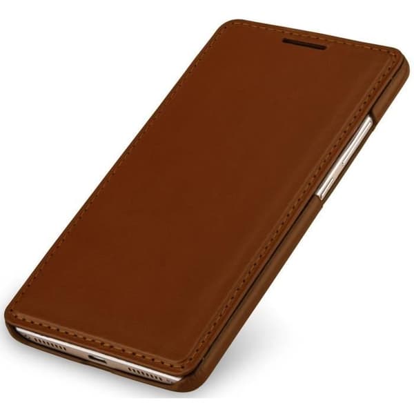 StilGut boktyp utan klämma, läderfodral för Huawei Mate S, i cognac.