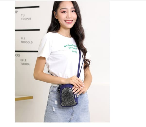 INF Ny Vertikal Crossbody Veske med Paljetter til Telefon