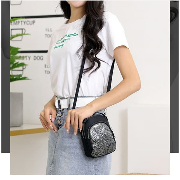 INF Ny Vertikal Crossbody Veske med Paljetter til Telefon