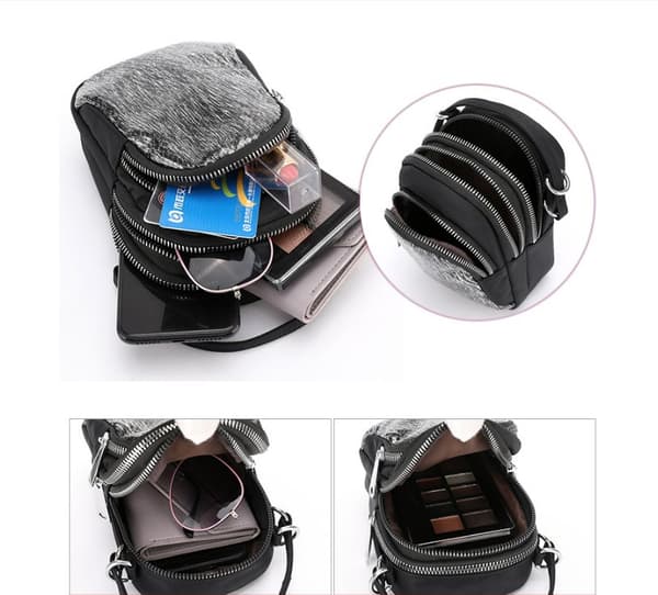 INF Ny Vertikal Crossbody Veske med Paljetter til Telefon