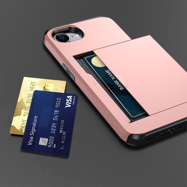 SKALO iPhone 16e Armor Kortholder Cover - Rød