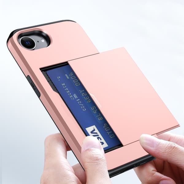 SKALO iPhone 16e Armor Kortholder Cover - Rød