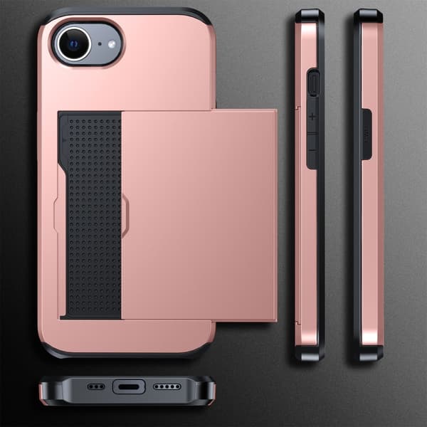 SKALO iPhone 16e Armor Kortholder Cover - Rød