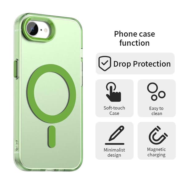 SKALO iPhone 16e Candy Series Hybrid Suojakuori - Vihreä