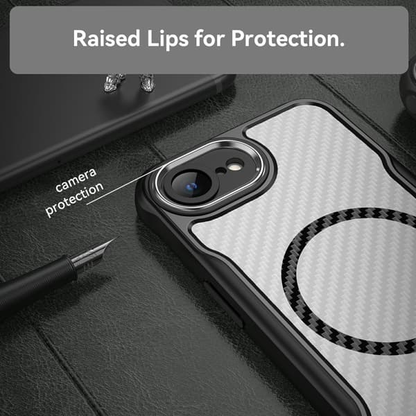SKALO iPhone 16e Translucent Carbon Cover - Sort