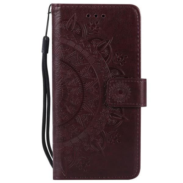 SKALO iPhone 16e Mandala Flip Cover - Brun