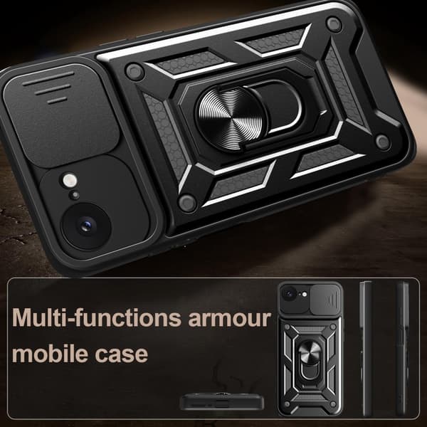 SKALO iPhone 16e Armor Metallinen rengas -kamerasuojus Suojakuori - Ruusukulta