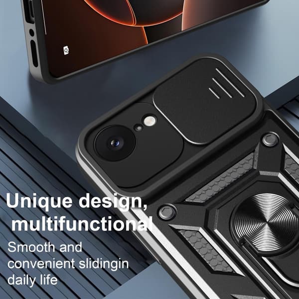 SKALO iPhone 16e Armor Metallinen rengas -kamerasuojus Suojakuori - Ruusukulta