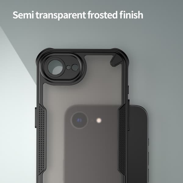 SKALO iPhone 16e Armor Hybrid Frosted Suojakuori - Musta