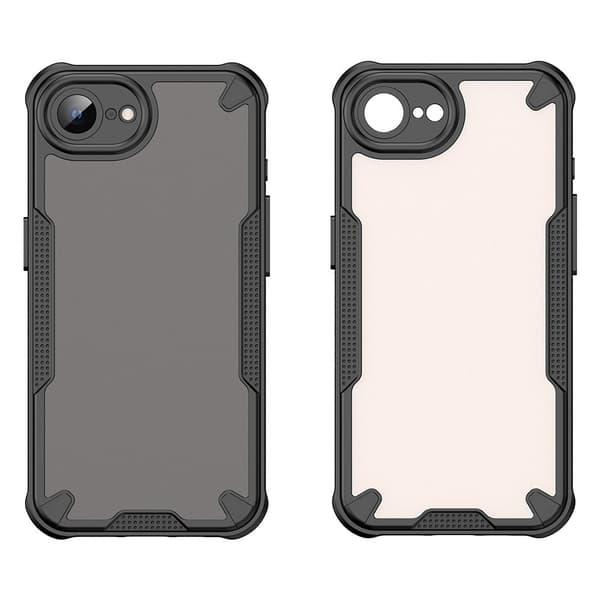 SKALO iPhone 16e Armor Hybrid Frosted Suojakuori - Musta