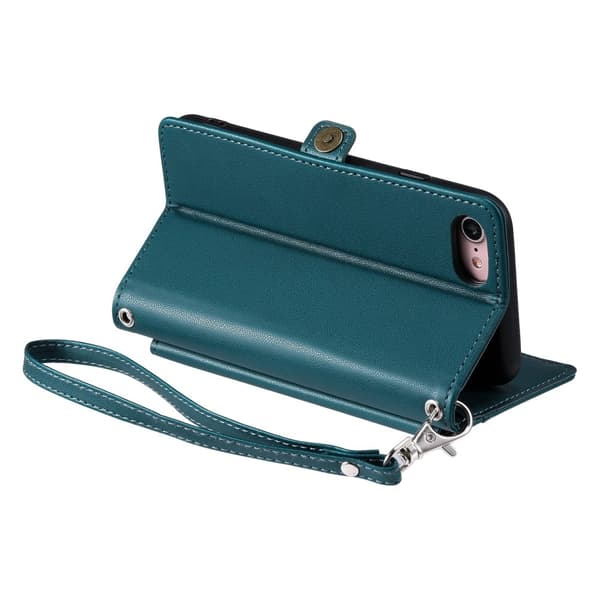 SKALO iPhone 16e PU-Læder Kuvert Flip Cover - Grøn
