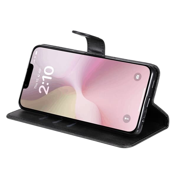 SKALO iPhone 16e Klassisk lynlås Flip Cover - Sort