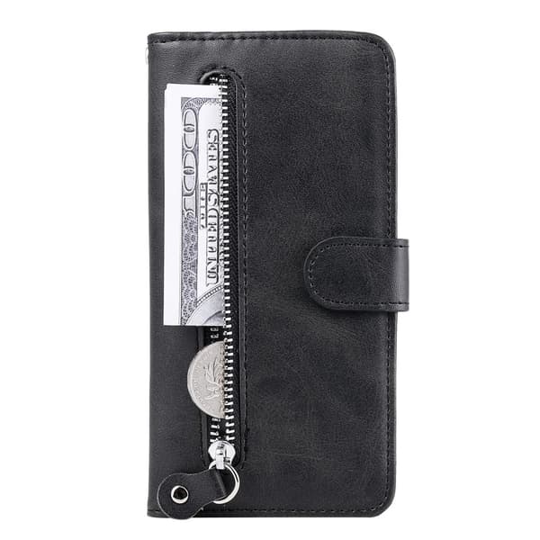SKALO iPhone 16e Klassisk lynlås Flip Cover - Sort