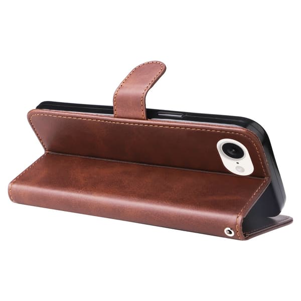 SKALO iPhone 16e Klassisk lynlås Flip Cover - Brun