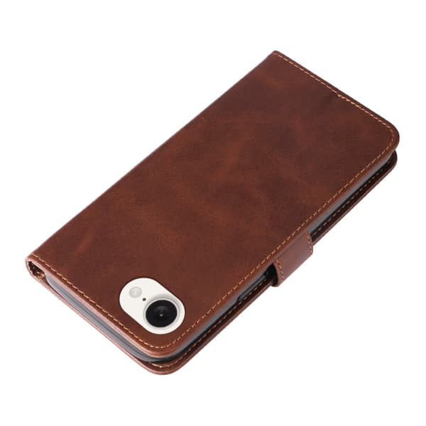 SKALO iPhone 16e Klassisk lynlås Flip Cover - Brun