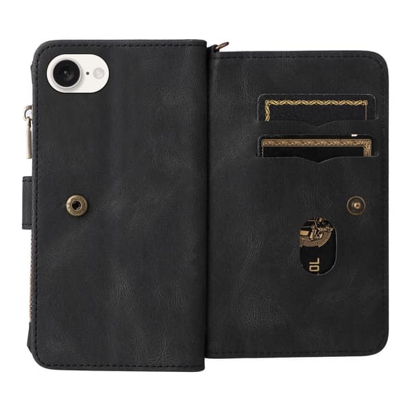 SKALO iPhone 16e KT-2 Big Wallet 17-RUM Flip Cover - Sort