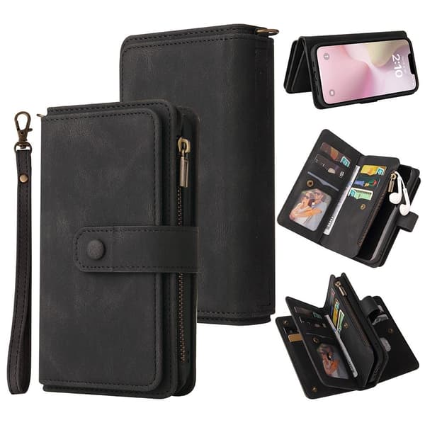 SKALO iPhone 16e KT-2 Big Wallet 17-RUM Flip Cover - Sort