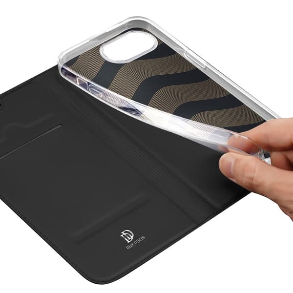 DUX DUCIS iPhone 16e Skin Pro Series Lompakkokotelo - Musta
