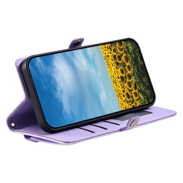SKALO iPhone 16e PU-Læder Kuvert Flip Cover - Lilla